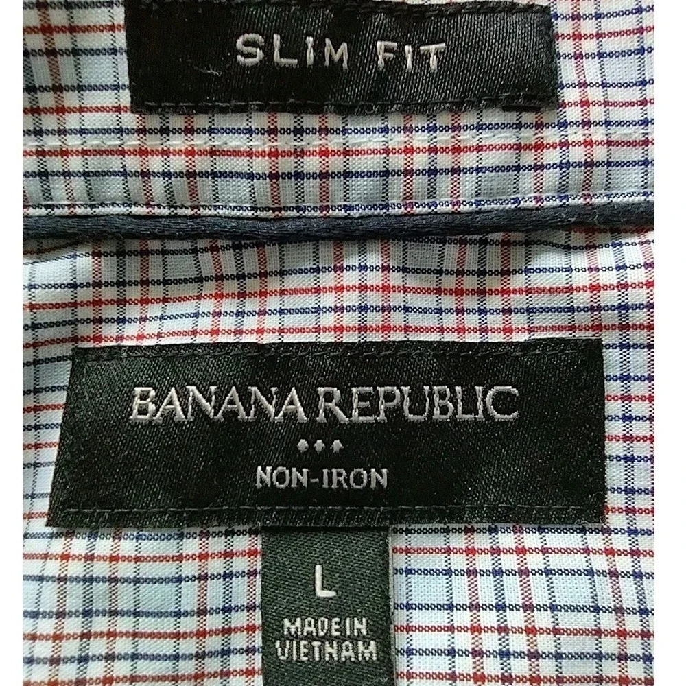 Banana Republic Dress Shirt Mens Size Large Slim Fit Collared Long sleeve Stripe